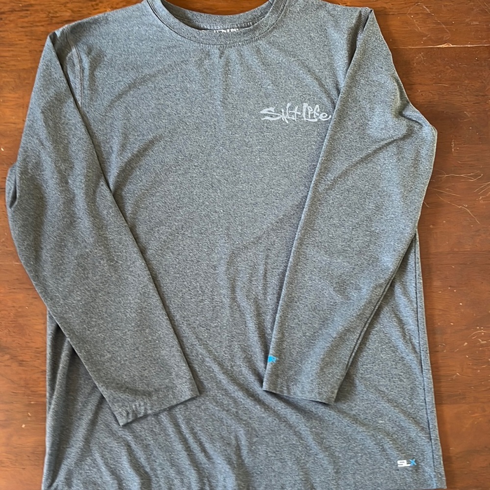 Salt Life long sleeve grey UVA protected drift life uncharted shirt